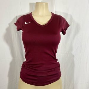 Nike Dri-Fit Training Tee, Maroon V-Neck